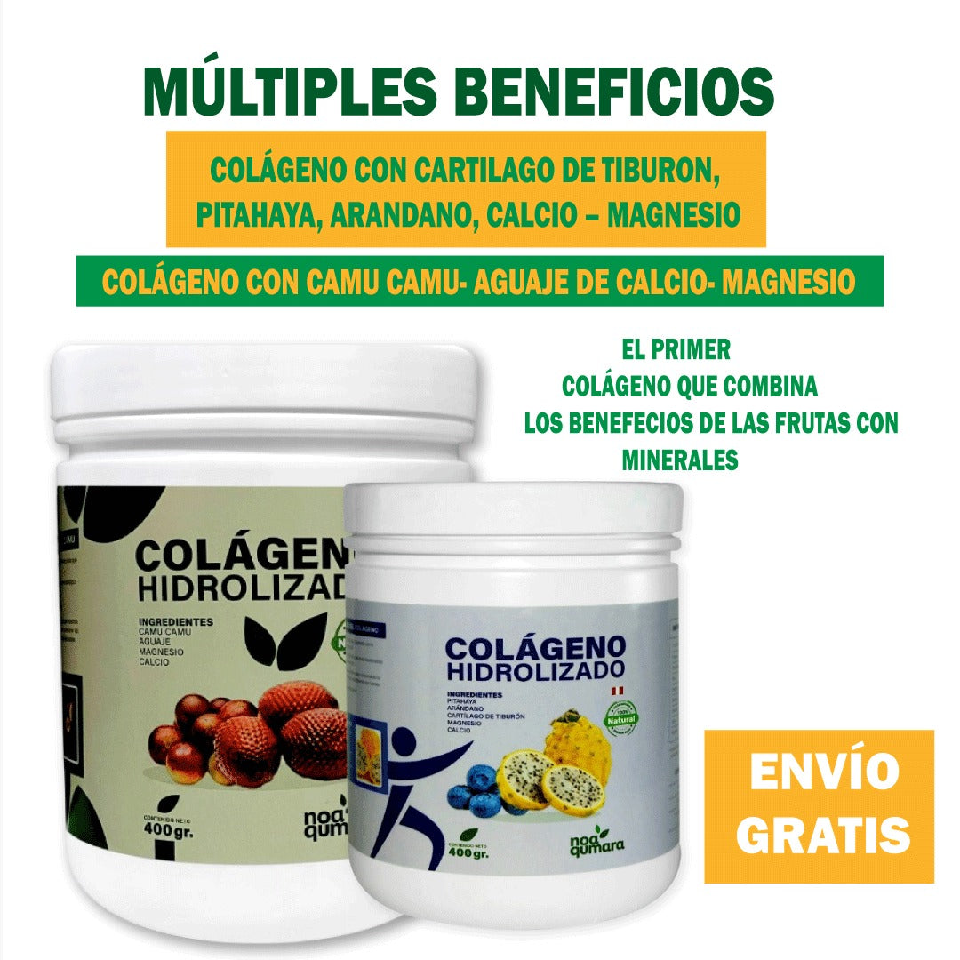 💚👩🏻‍🤝‍👨🏼NOA QUMARA COLAGENO HIDROLIZADO CON CARTILAGO DE TIBURON, CALCIO, MAGNESIO,  ARANDANOS, PITAHAYA 💚👩🏻‍🤝‍👨🏼